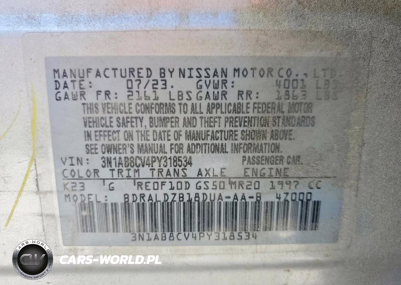 2023 Nissan Sentra Sv VIN:3N1AB8CV4PY318534 - 12