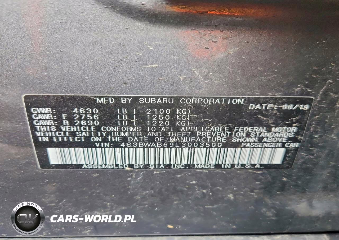 2020 Subaru Legacy VIN:4S3BWAB69L3003500 - 12