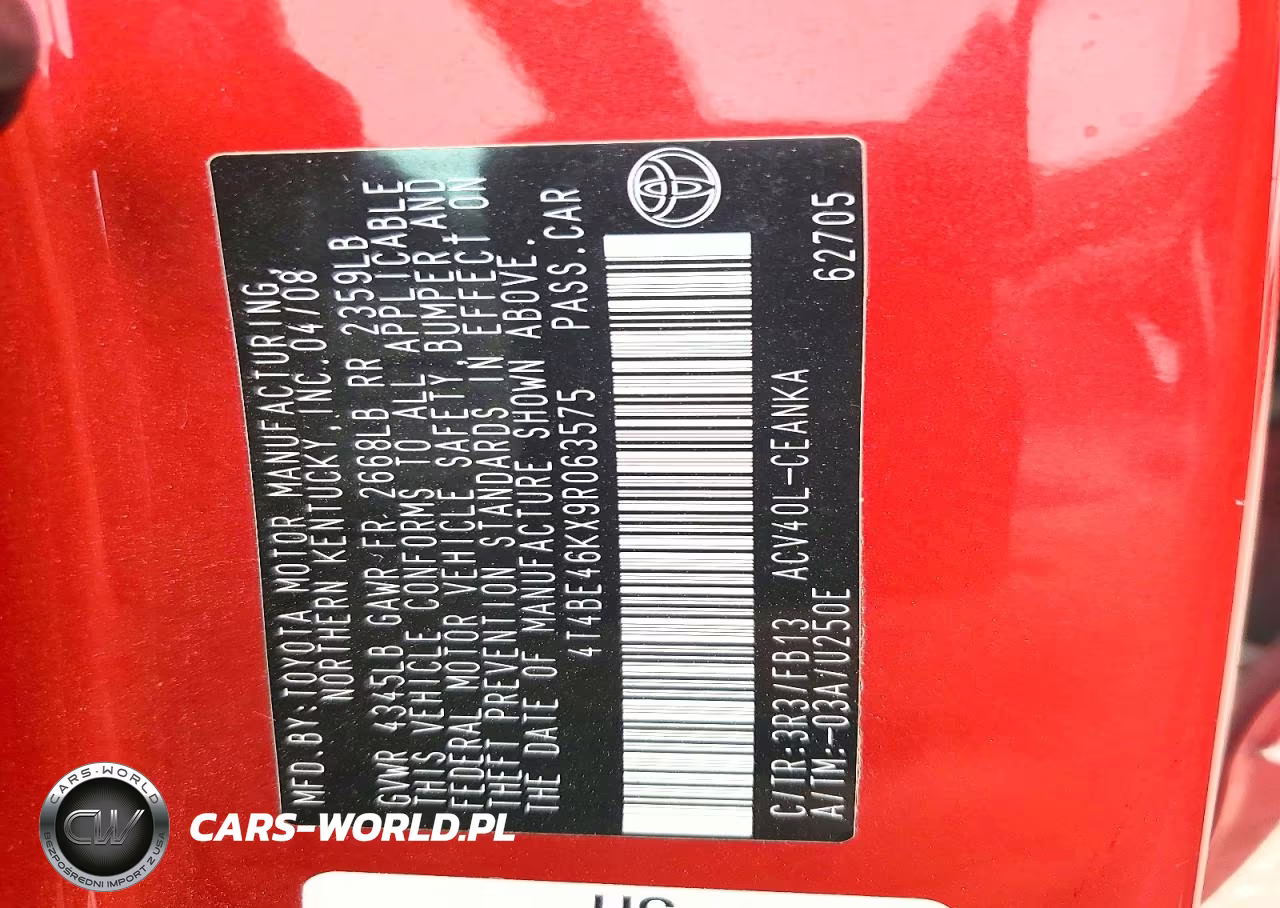 2009 Toyota Camry Le VIN:4T4BE46KX9R063575 - 12