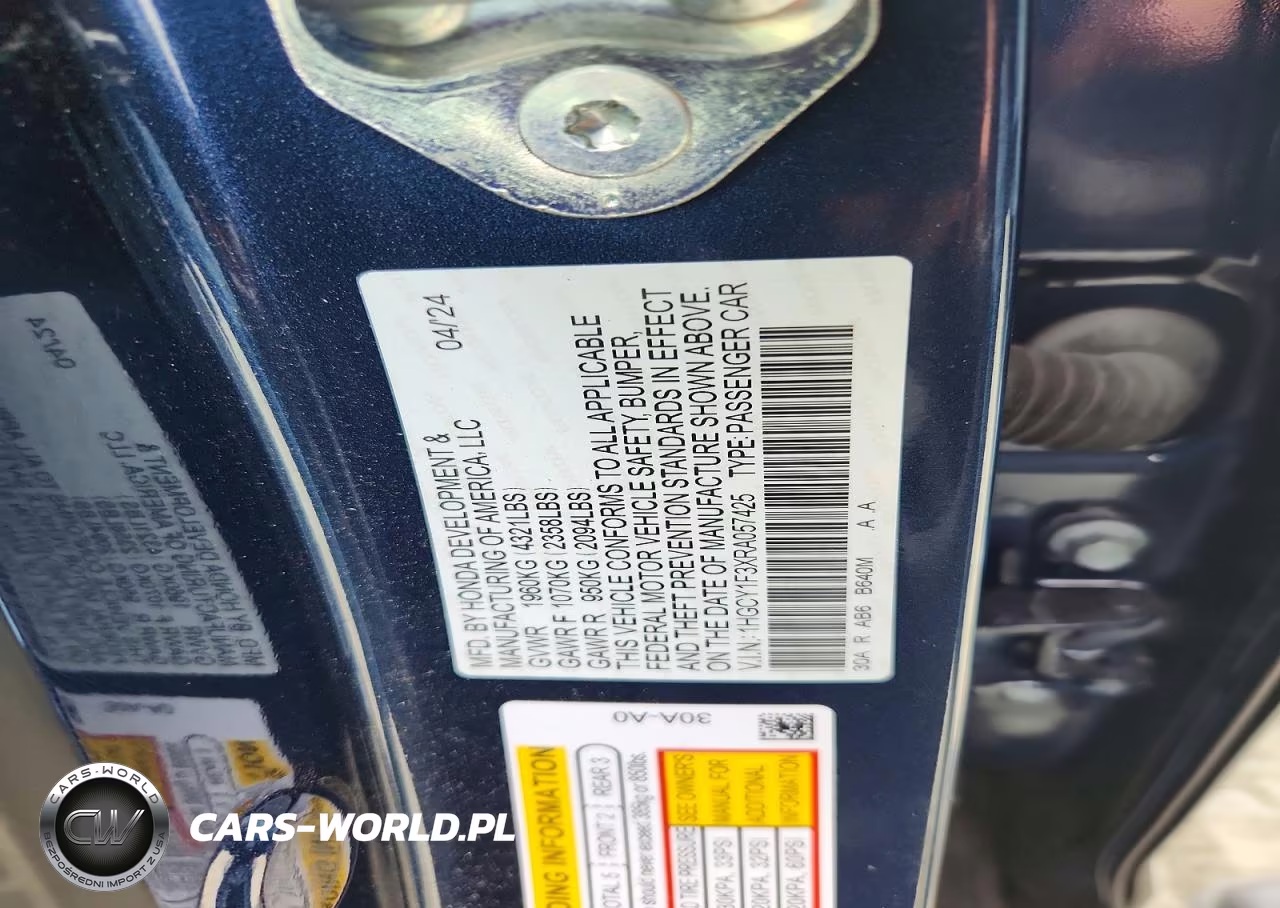 2024 Honda Accord Ex VIN:1HGCY1F3XRA057425 - 12
