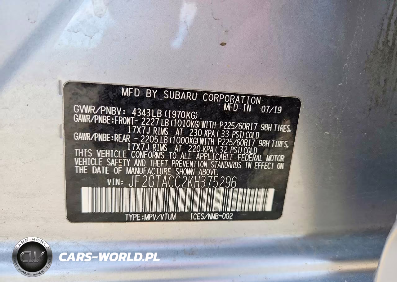 2019 Subaru Crosstrek Premium VIN:JF2GTACC2KH375296 - 12
