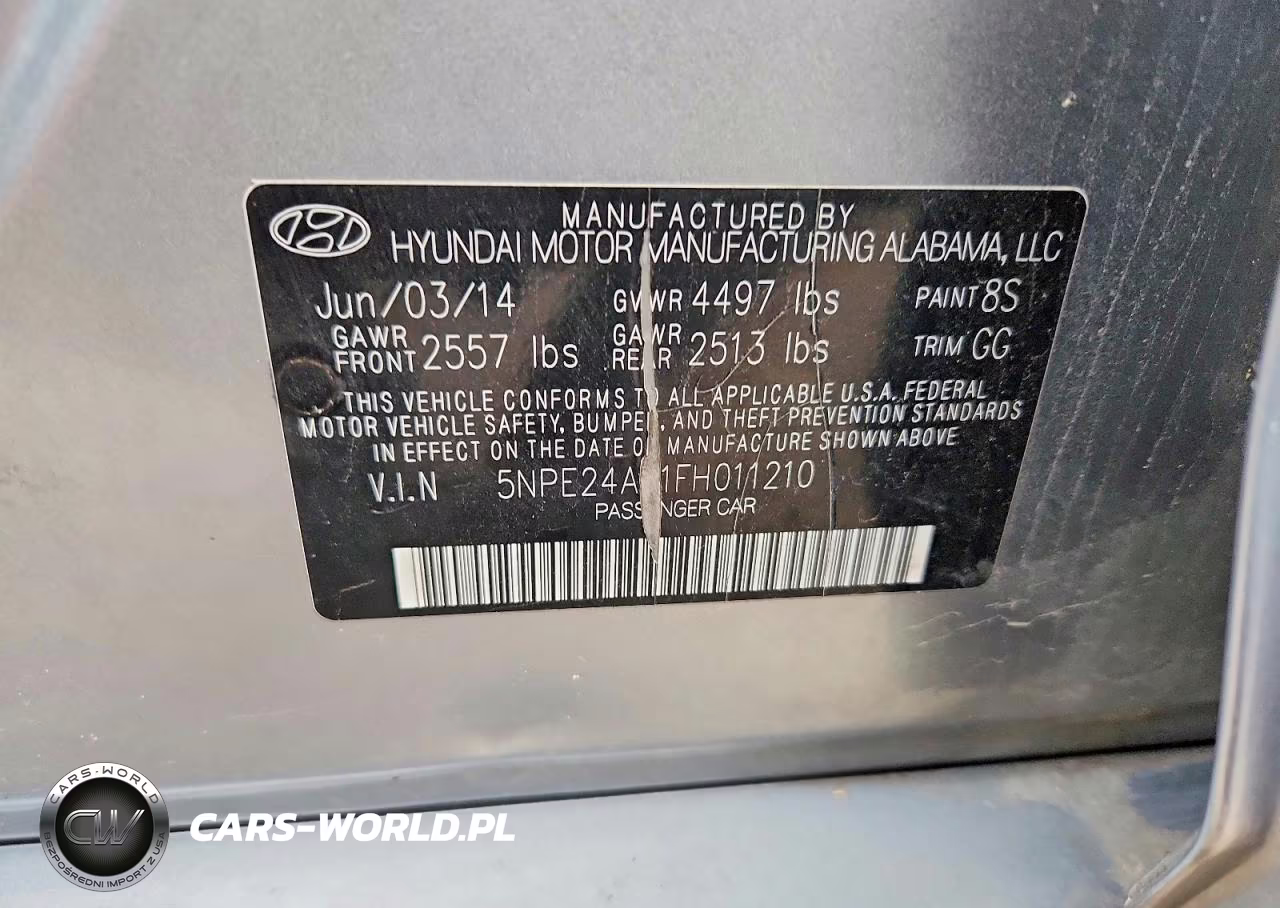 2015 Hyundai Sonata Se VIN:5NPE24AF1FH011210 - 12