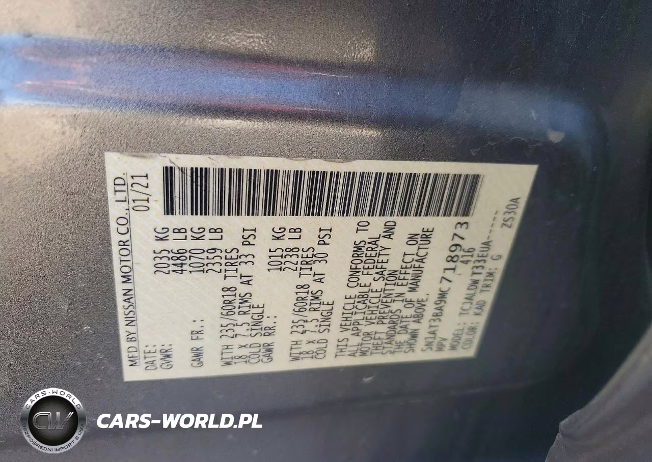 2021 Nissan Rogue Sv VIN:5N1AT3BA9MC718973 - 14