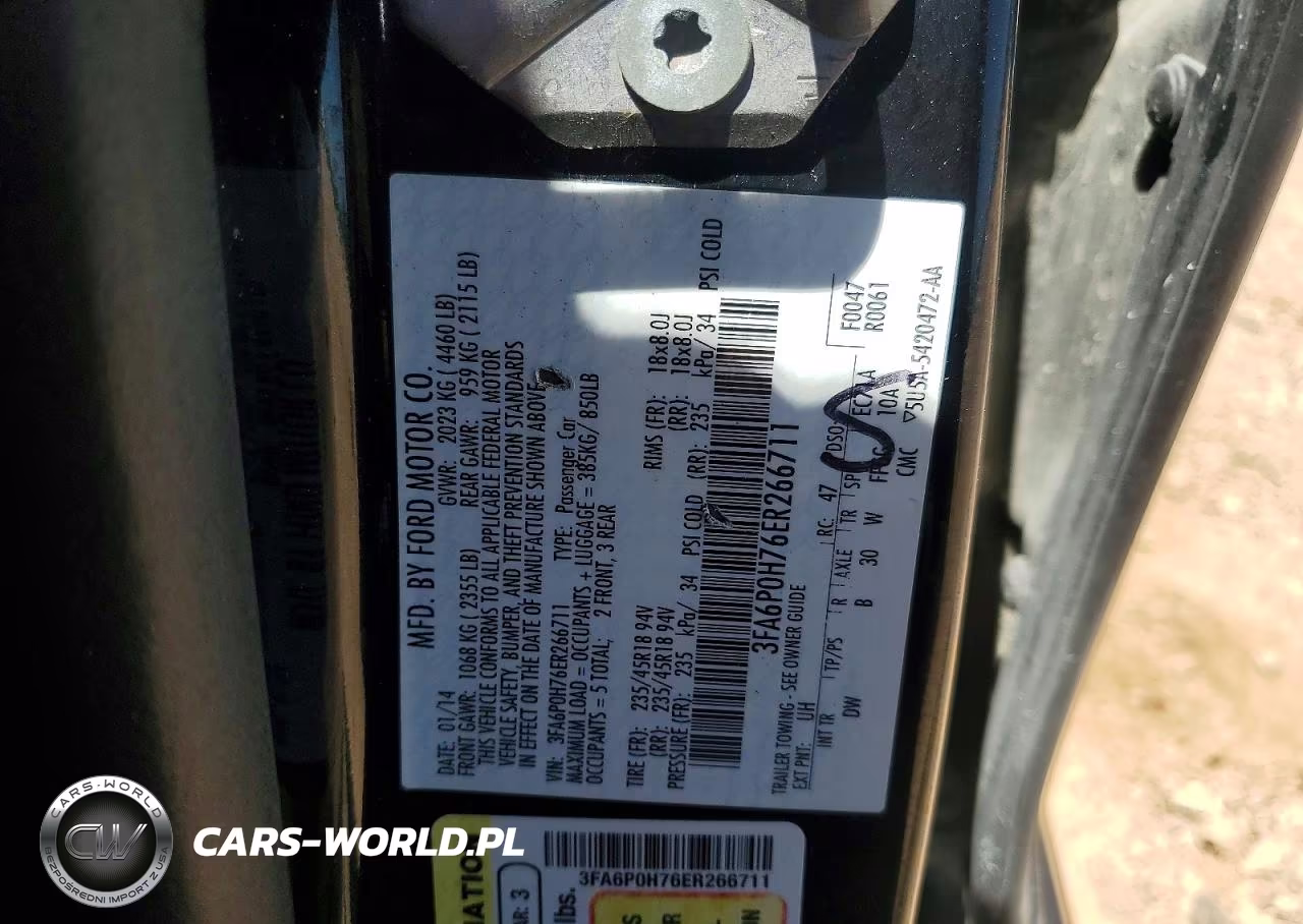 2014 Ford Fusion Se VIN:3FA6P0H76ER266711 - 12