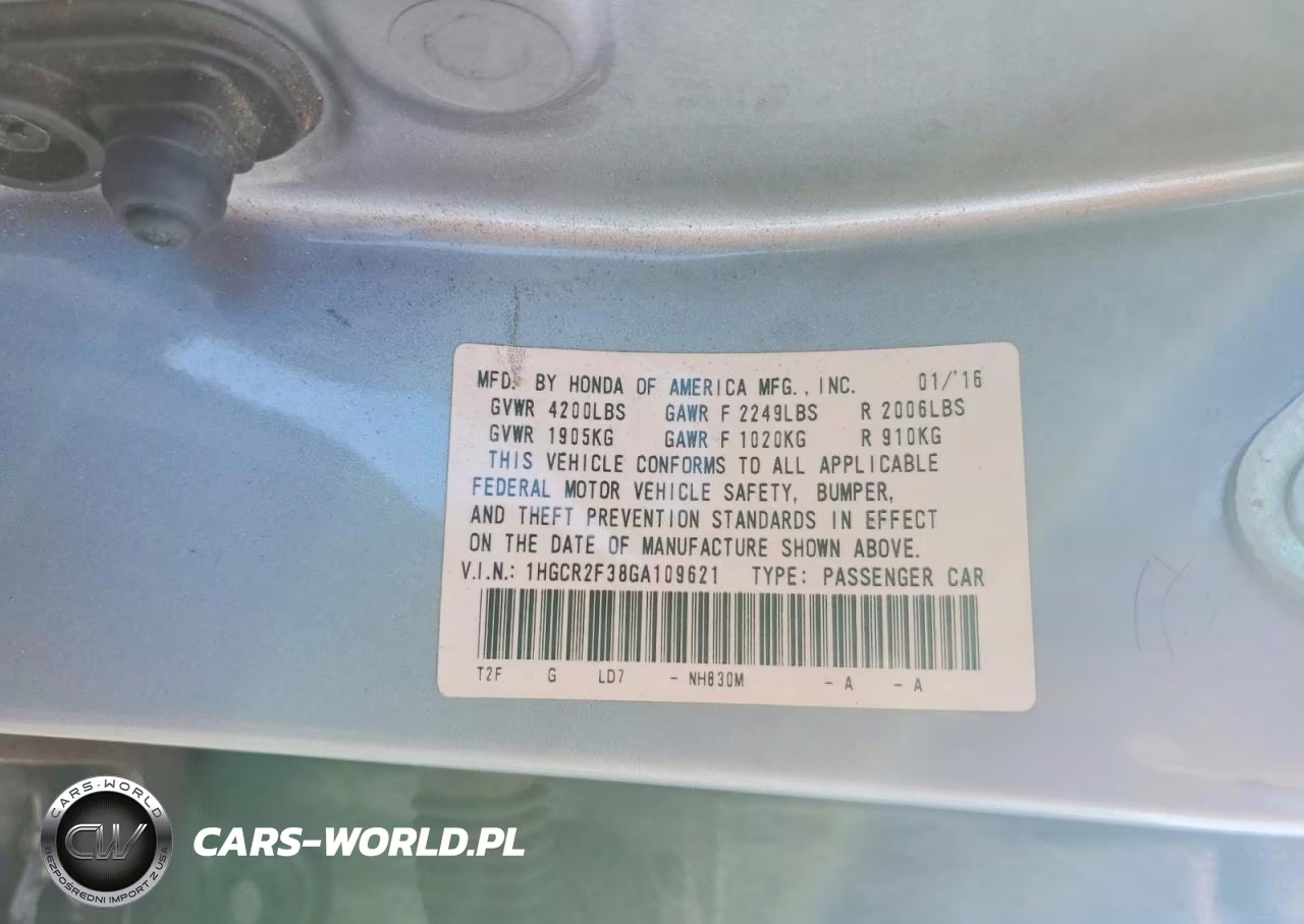 2016 Honda Accord Lx VIN:1HGCR2F38GA109621 - 13