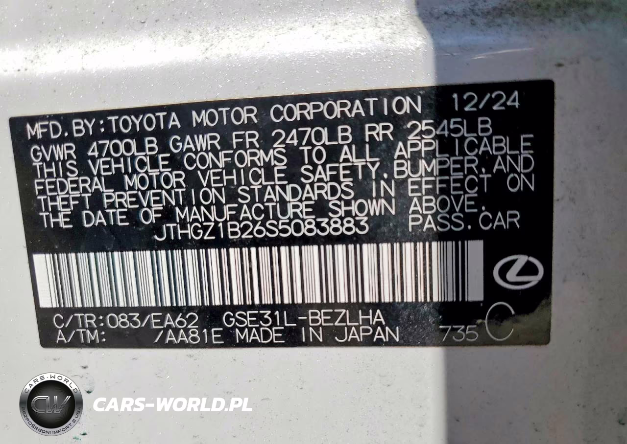 2025 Lexus Is 350 F Sport VIN:JTHGZ1B26S5083883 - 12