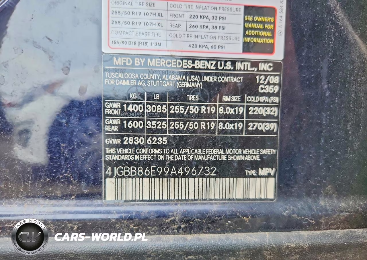 2009 Mercedes-Benz Ml 350 VIN:4JGBB86E99A496732 - 13