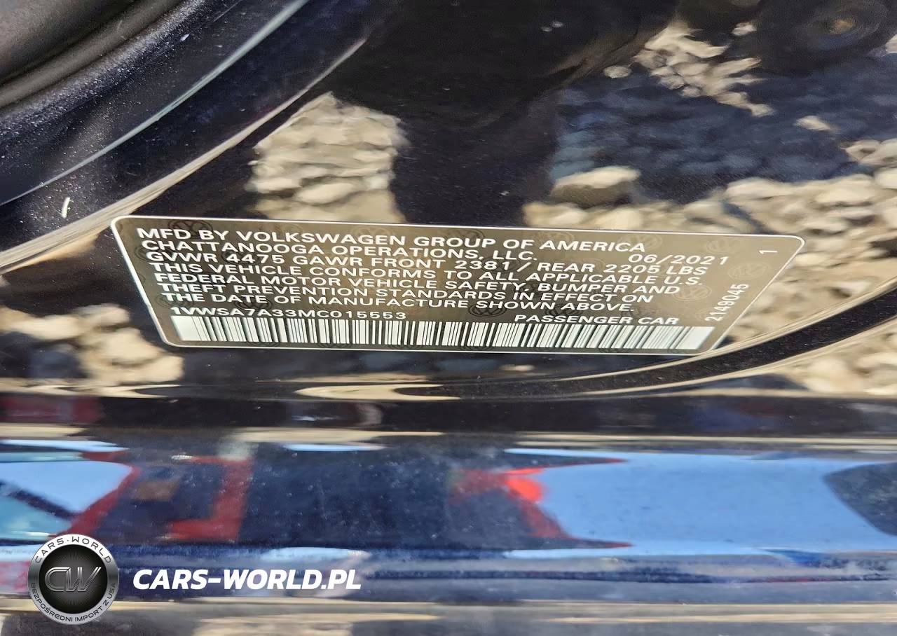 2021 Volkswagen Passat Se VIN:1VWSA7A33MC015553 - 12