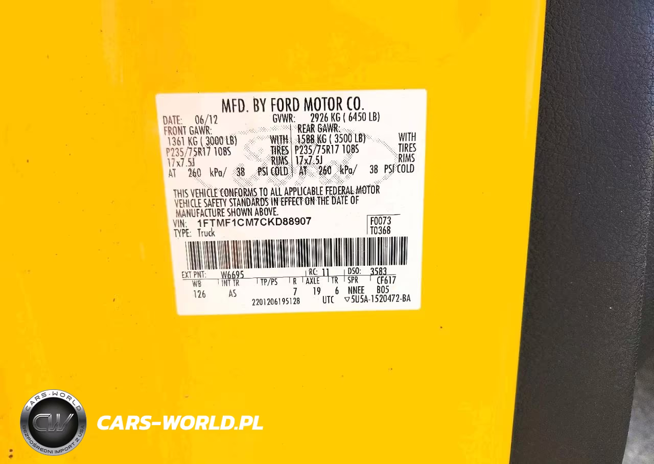 2012 Ford F150 VIN:1FTMF1CM7CKD88907 - 12