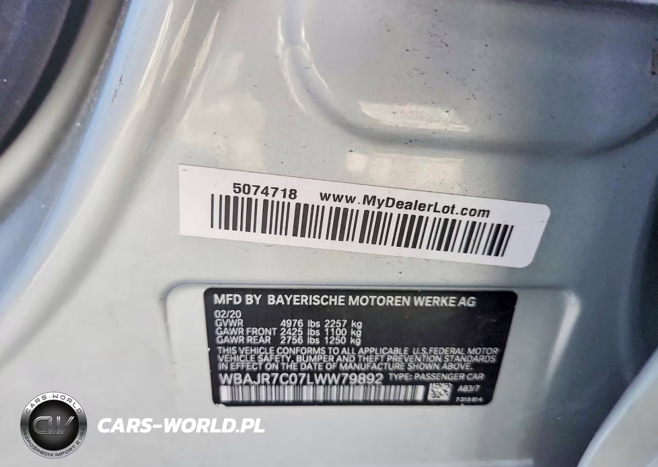 2020 BMW 530 Xi VIN:WBAJR7C07LWW79892 - 12
