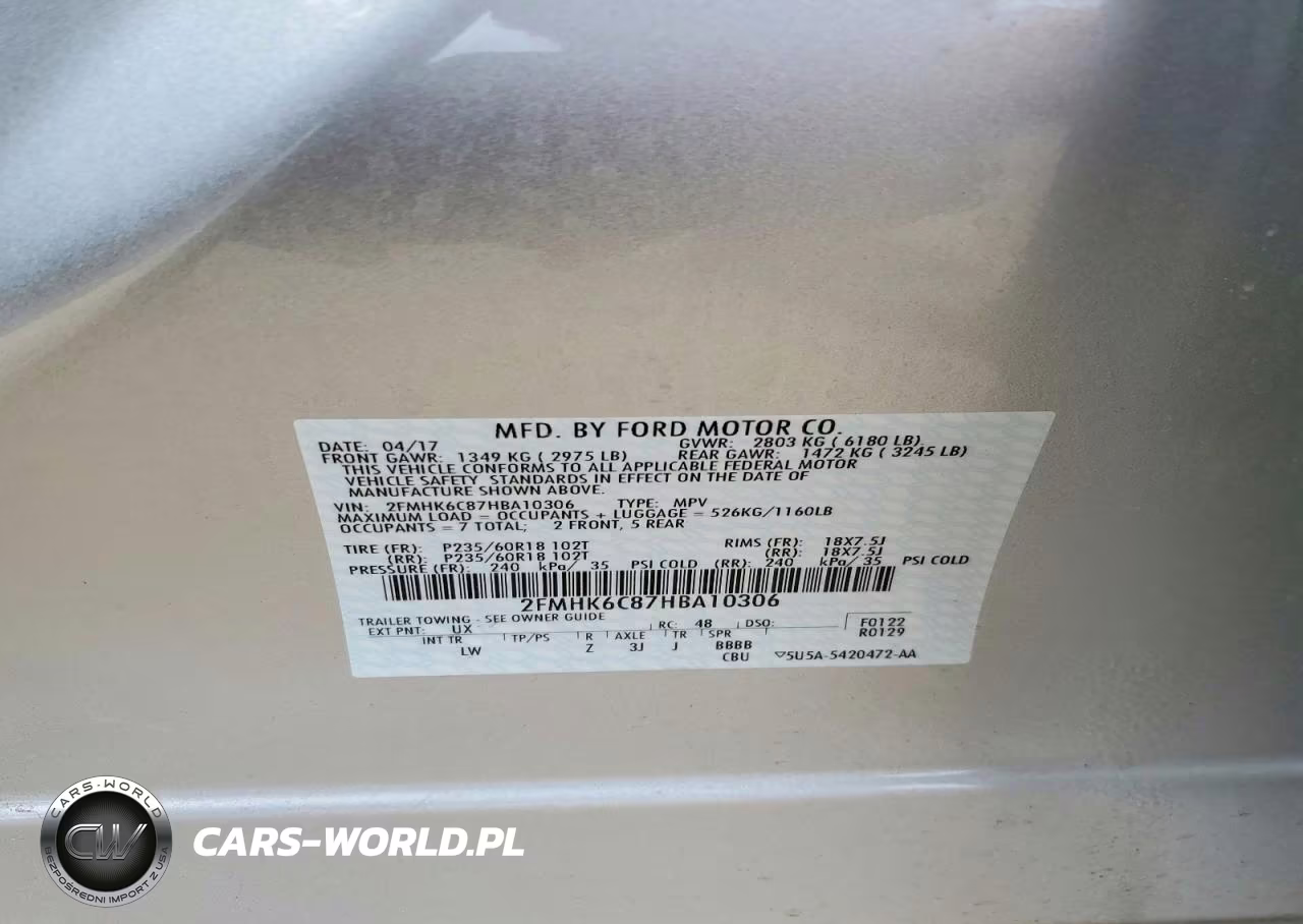 2017 Ford Flex Sel VIN:2FMHK6C87HBA10306 - 14