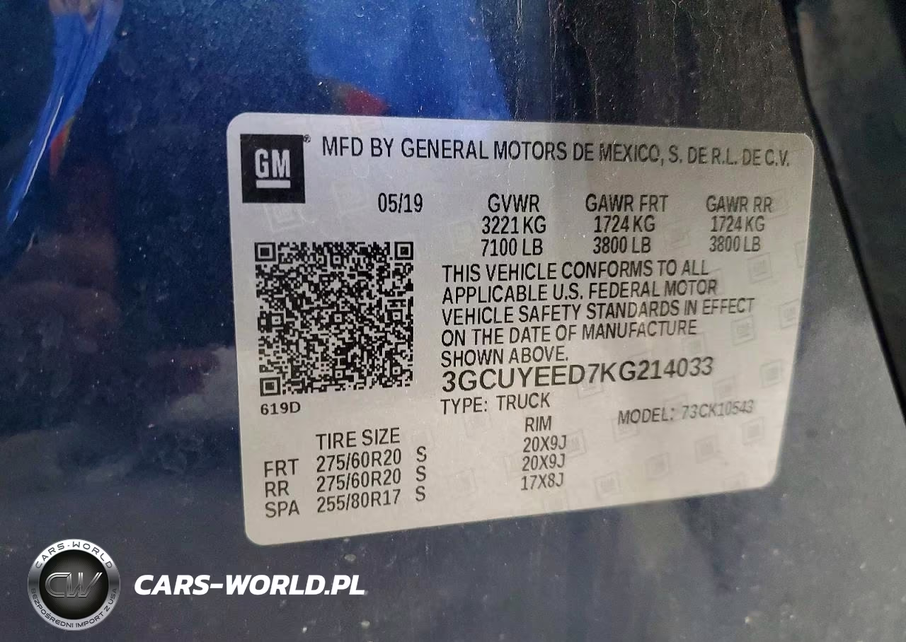 2019 Chevrolet Silverado K1500 Rst VIN:3GCUYEED7KG214033 - 12