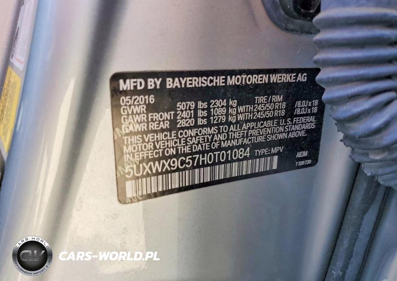 2017 BMW X3 xDrive28I VIN:5UXWX9C57H0T01084 - 13