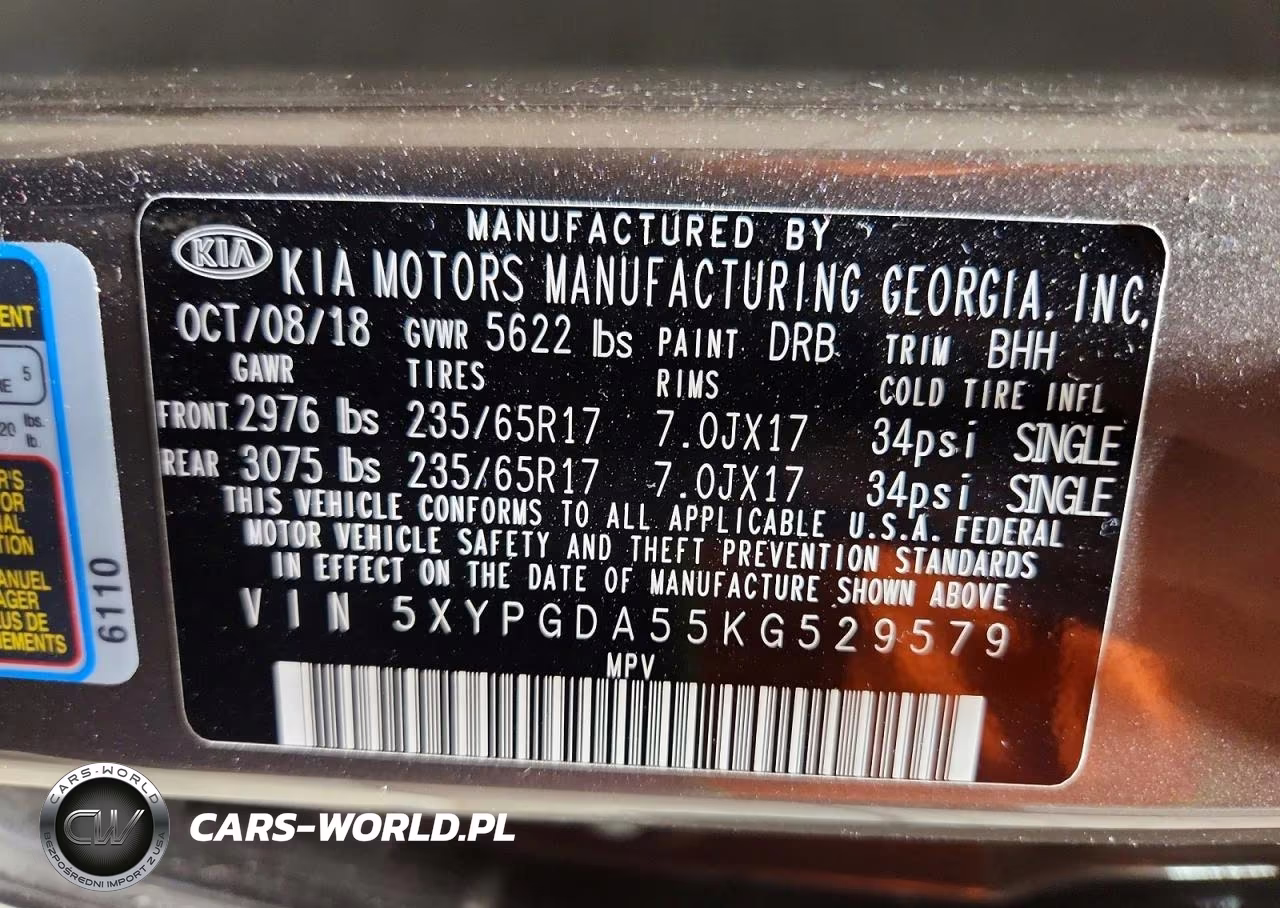 2019 Kia Sorento VIN:5XYPGDA55KG529579 - 14