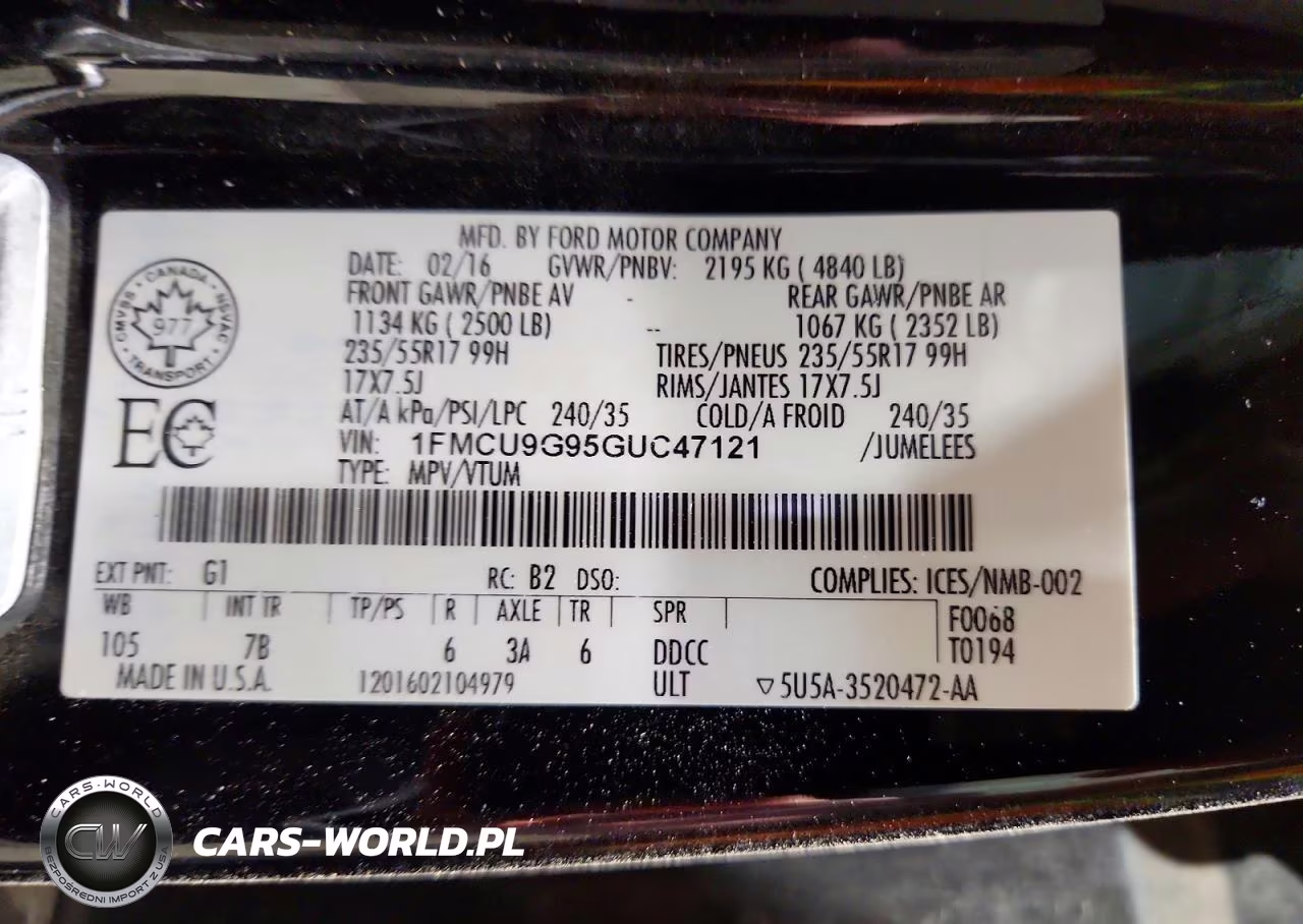 2016 Ford Escape Se VIN:1FMCU9G95GUC47121 - 13