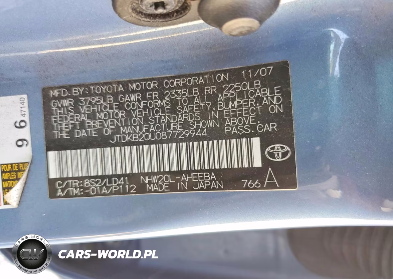 2008 Toyota Prius Touring VIN:JTDKB20U087729944 - 13