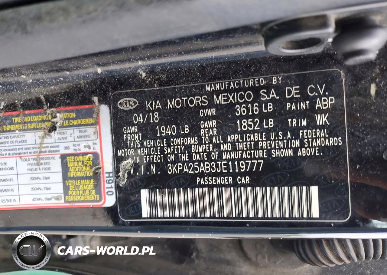 2018 Kia Rio 5-Door Lx VIN:3KPA25AB3JE119777 - 12
