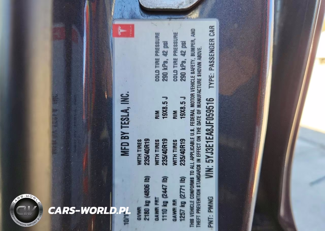 2018 Tesla Model 3 VIN:5YJ3E1EA8JF059516 - 12