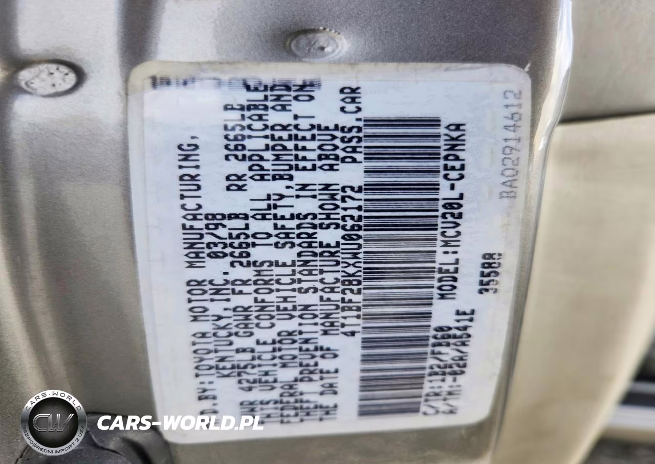1998 Toyota Camry Le V6 VIN:4T1BF28KXWU062172 - 12