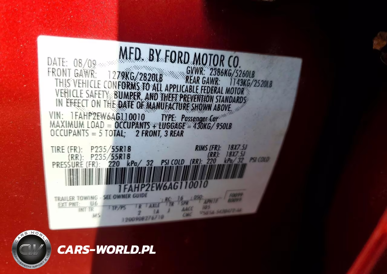 2010 Ford Taurus Sel VIN:1FAHP2EW6AG110010 - 12