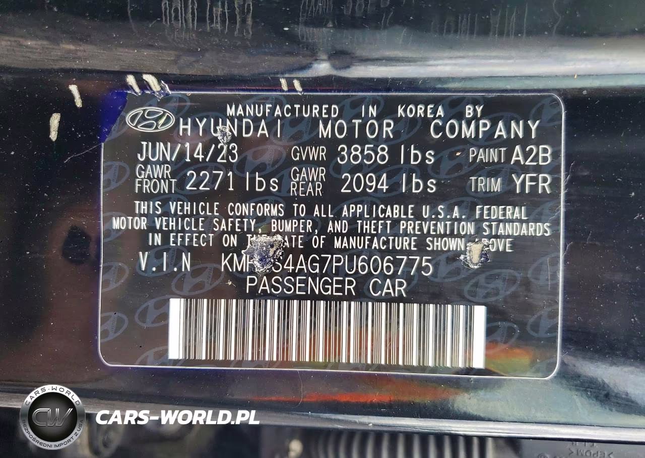 2023 Hyundai Elantra Sel VIN:KMHLS4AG7PU606775 - 12