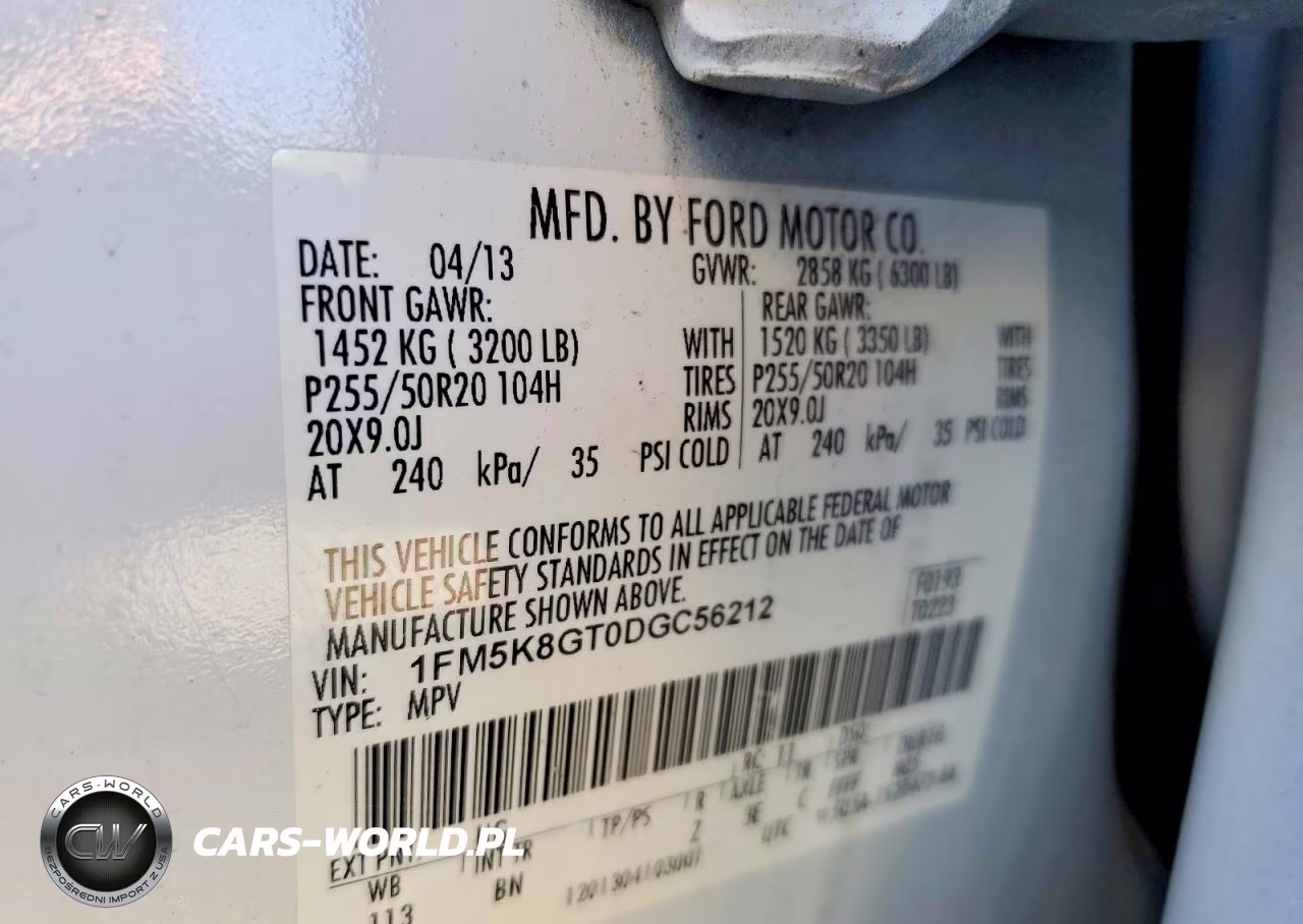 2013 Ford Explorer Sport VIN:1FM5K8GT0DGC56212 - 13