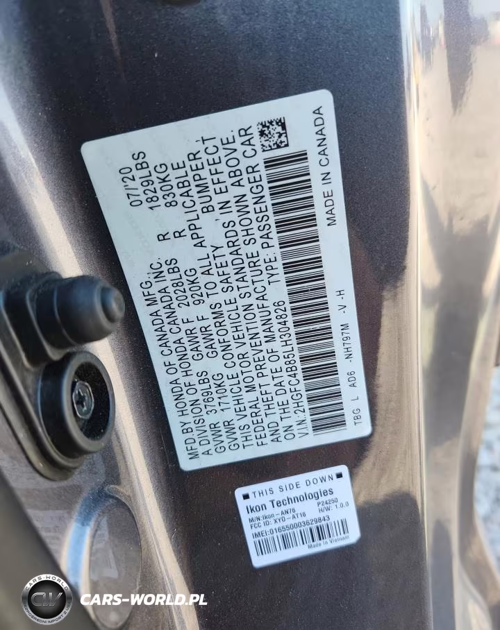 2020 Honda Civic Sport VIN:2HGFC4B85LH304826 - 12