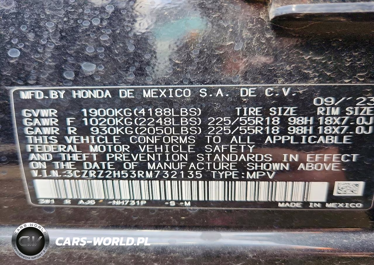2024 Honda Hr-V Sport VIN:3CZRZ2H53RM732135 - 12