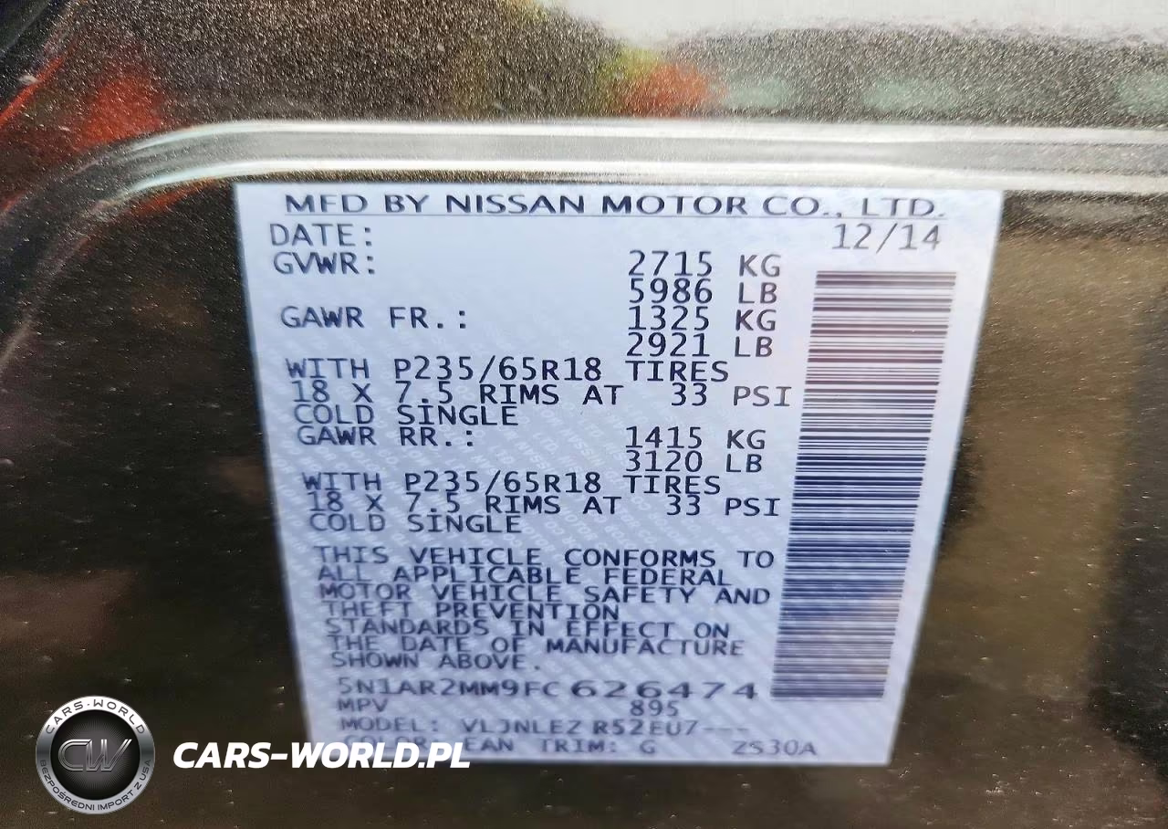2015 Nissan Pathfinder Sv VIN:5N1AR2MM9FC626474 - 13
