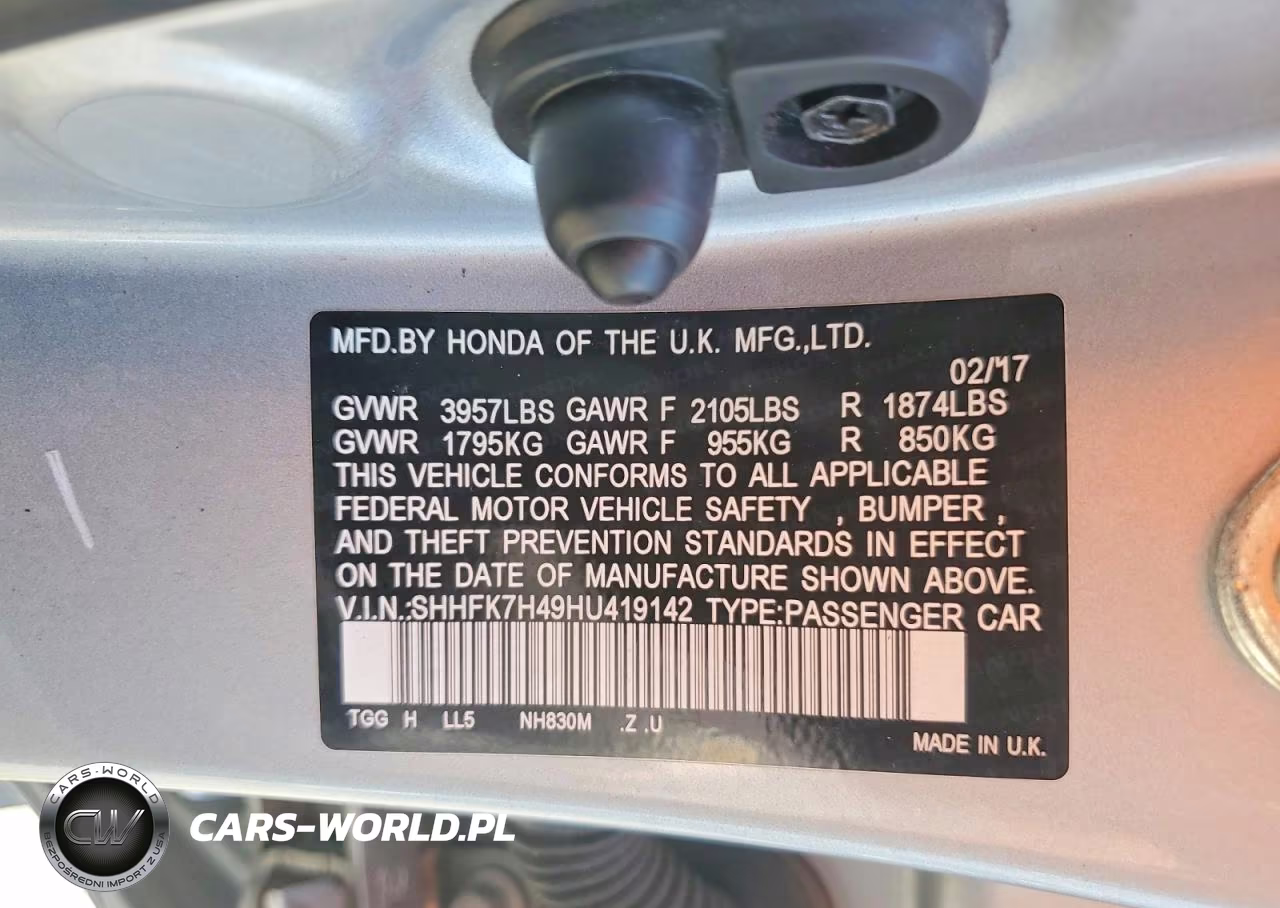 2017 Honda Civic Sport VIN:SHHFK7H49HU419142 - 13