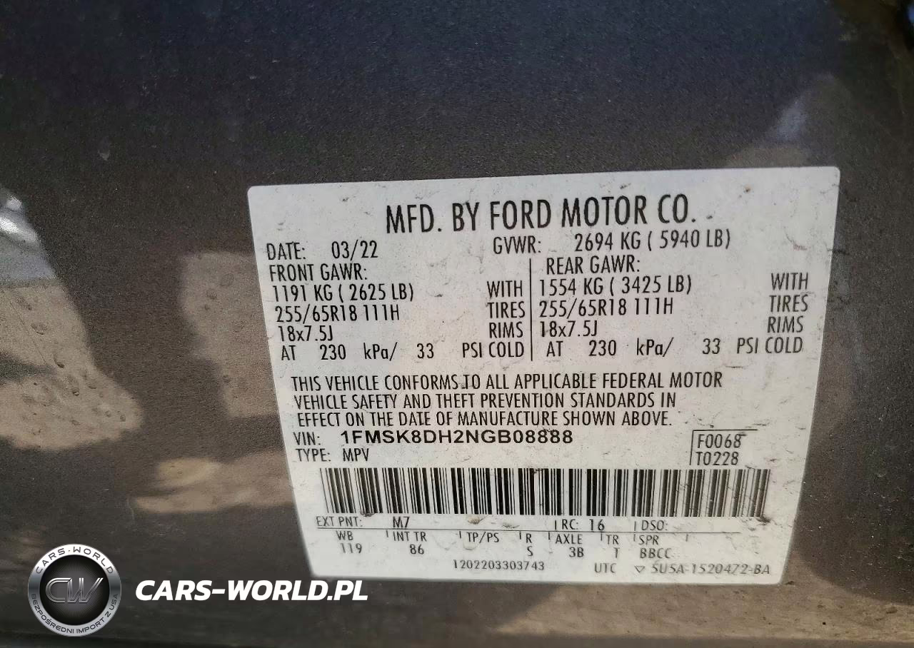 2022 Ford Explorer Xlt VIN:1FMSK8DH2NGB08888 - 14