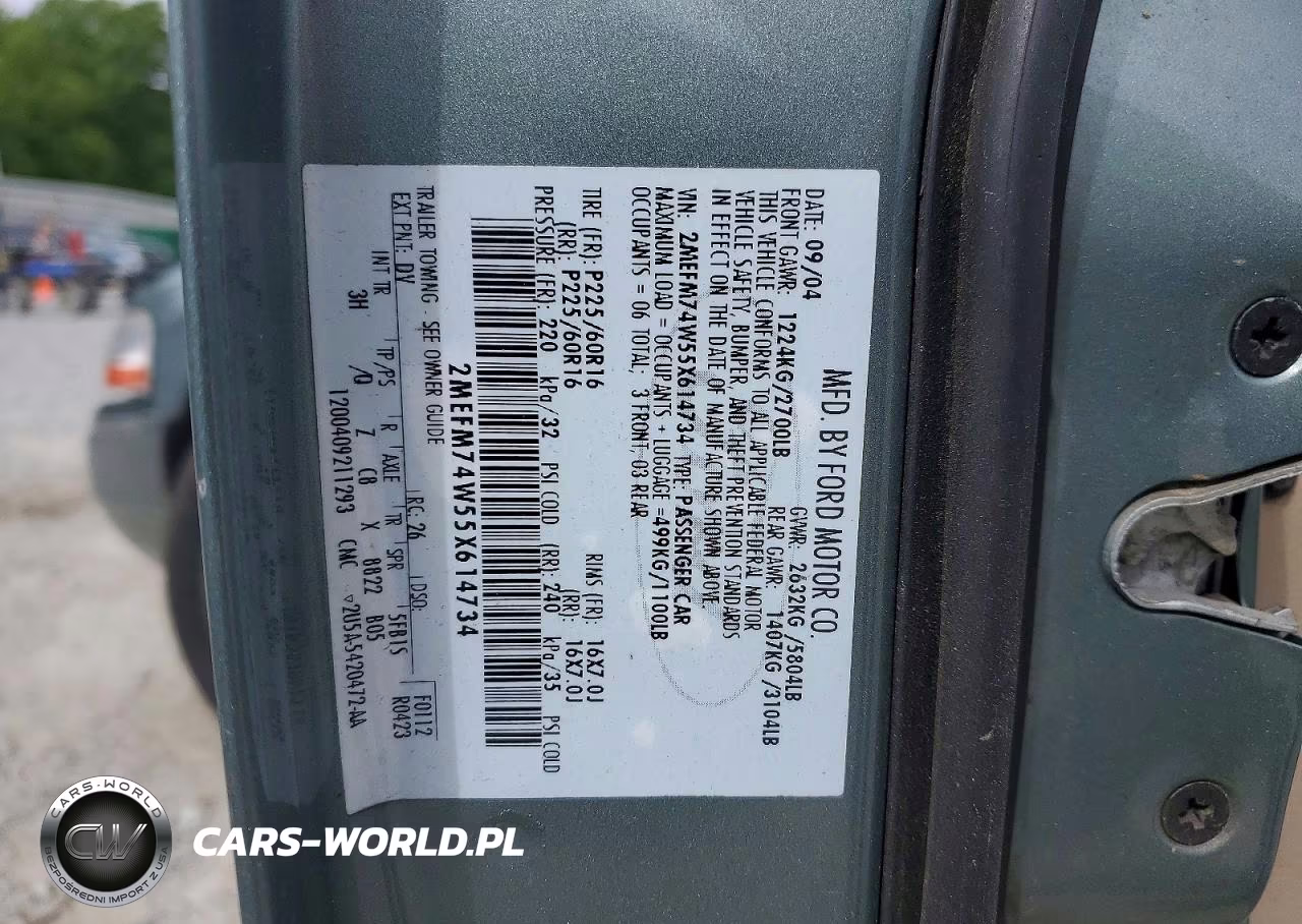 2005 Mercury Grand Marquis Gs VIN:2MEFM74W55X614734 - 12