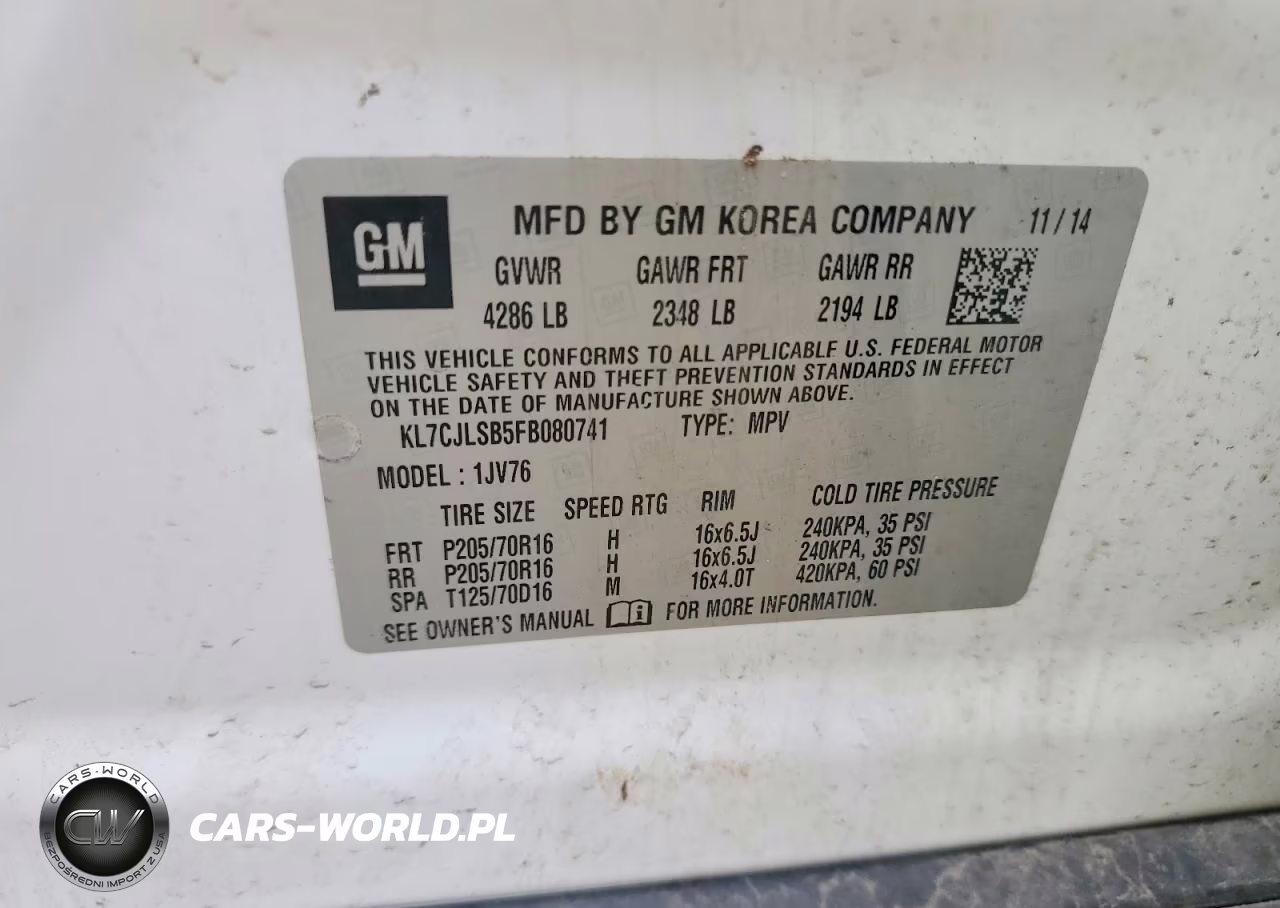 2015 Chevrolet Trax 1Lt VIN:KL7CJLSB5FB080741 - 14