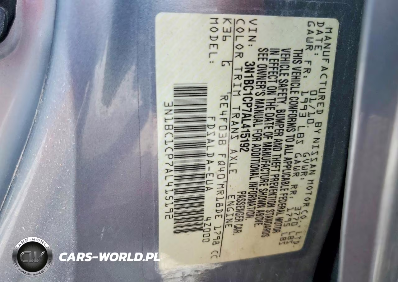 2010 Nissan Versa 1.8 S VIN:3N1BC1CP7AL415192 - 13