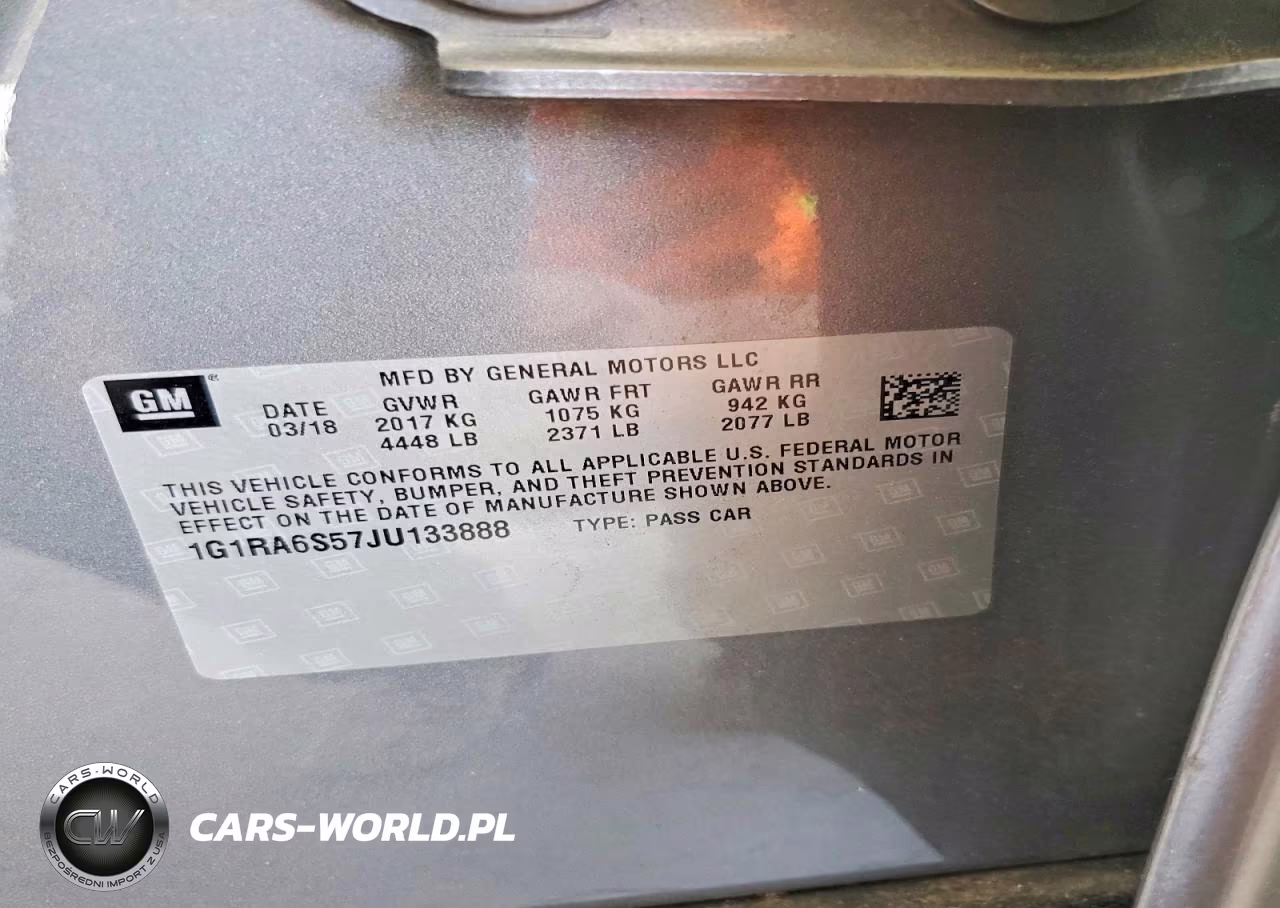 2018 Chevrolet Volt Lt VIN:1G1RA6S57JU133888 - 12