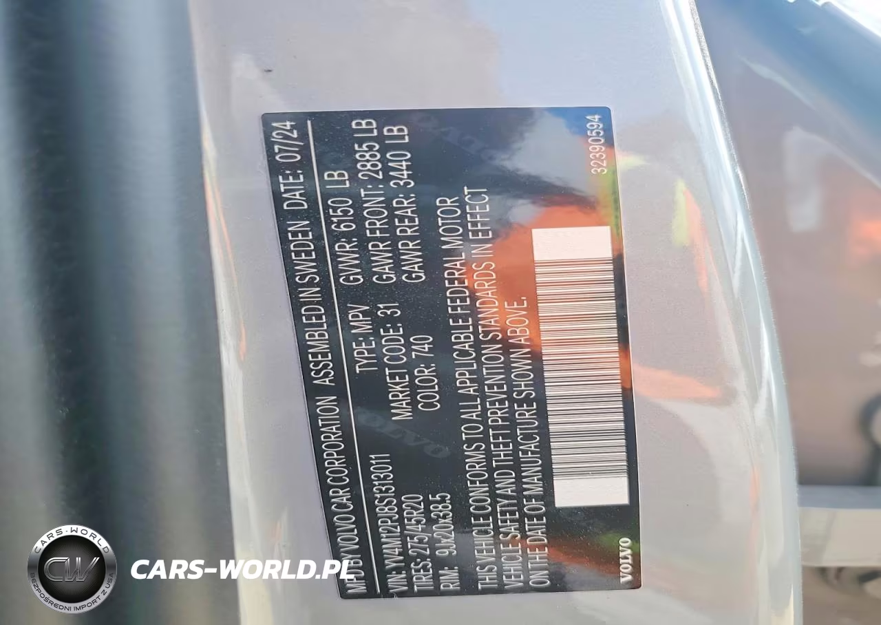 2025 Volvo Xc90 Core VIN:YV4M12PJ8S1313011 - 12