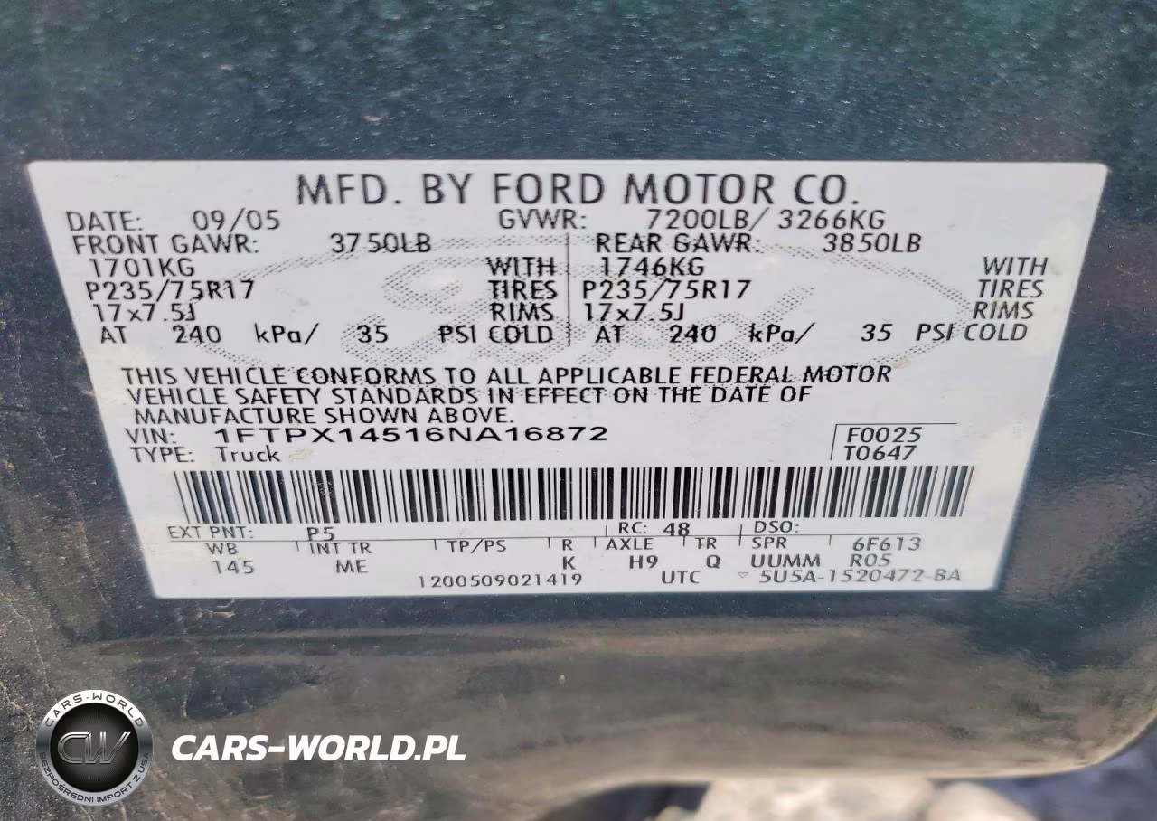 2006 Ford F150 VIN:1FTPX14516NA16872 - 12