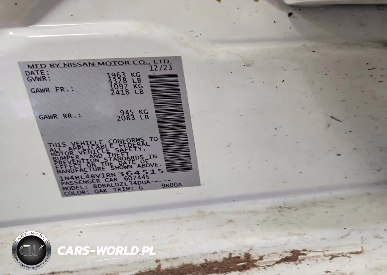 2024 Nissan Altima S VIN:1N4BL4BV1RN364515 - 13