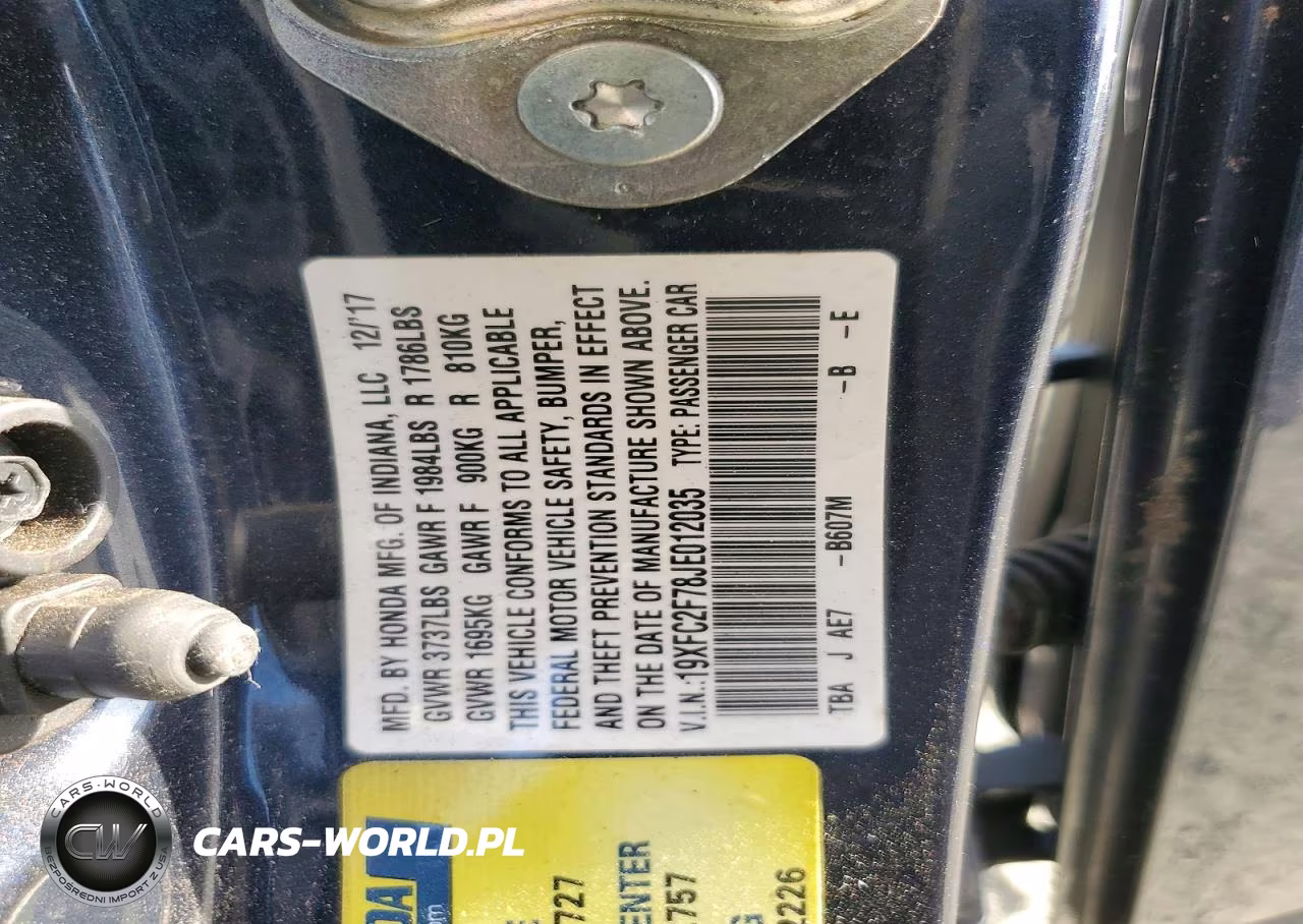 2018 Honda Civic Ex VIN:19XFC2F78JE012035 - 13