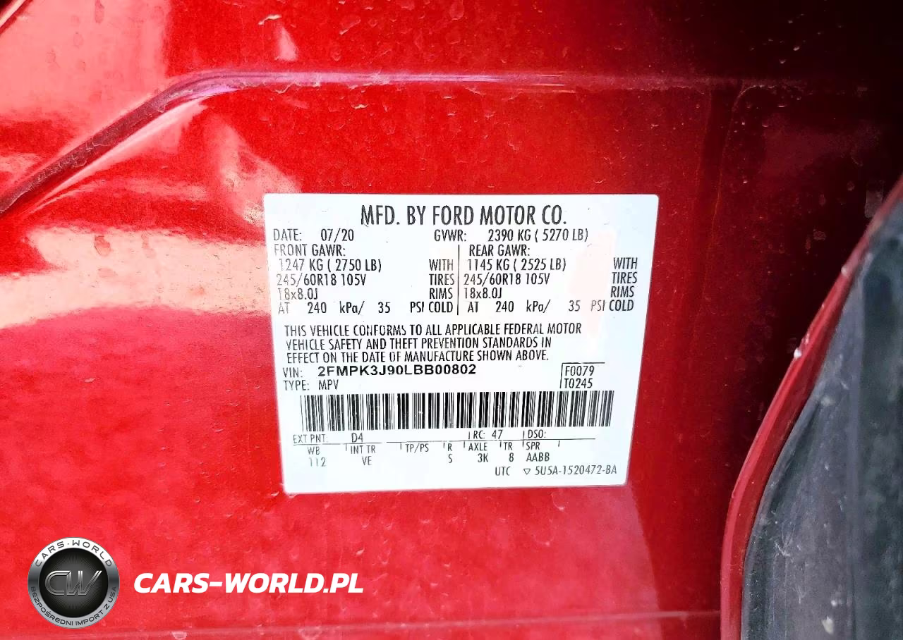 2020 Ford Edge Sel VIN:2FMPK3J90LBB00802 - 13