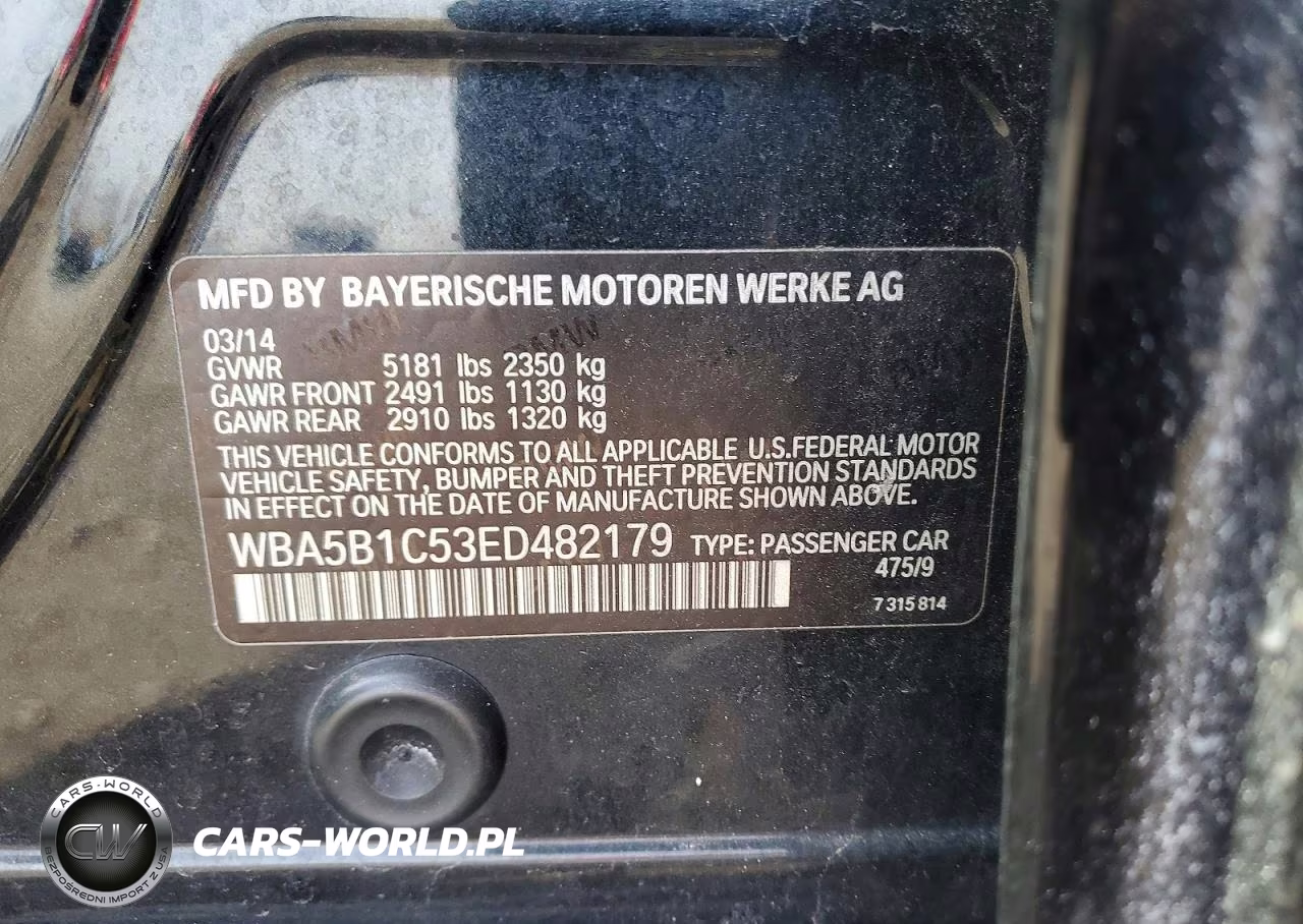 2014 BMW 535 I VIN:WBA5B1C53ED482179 - 12