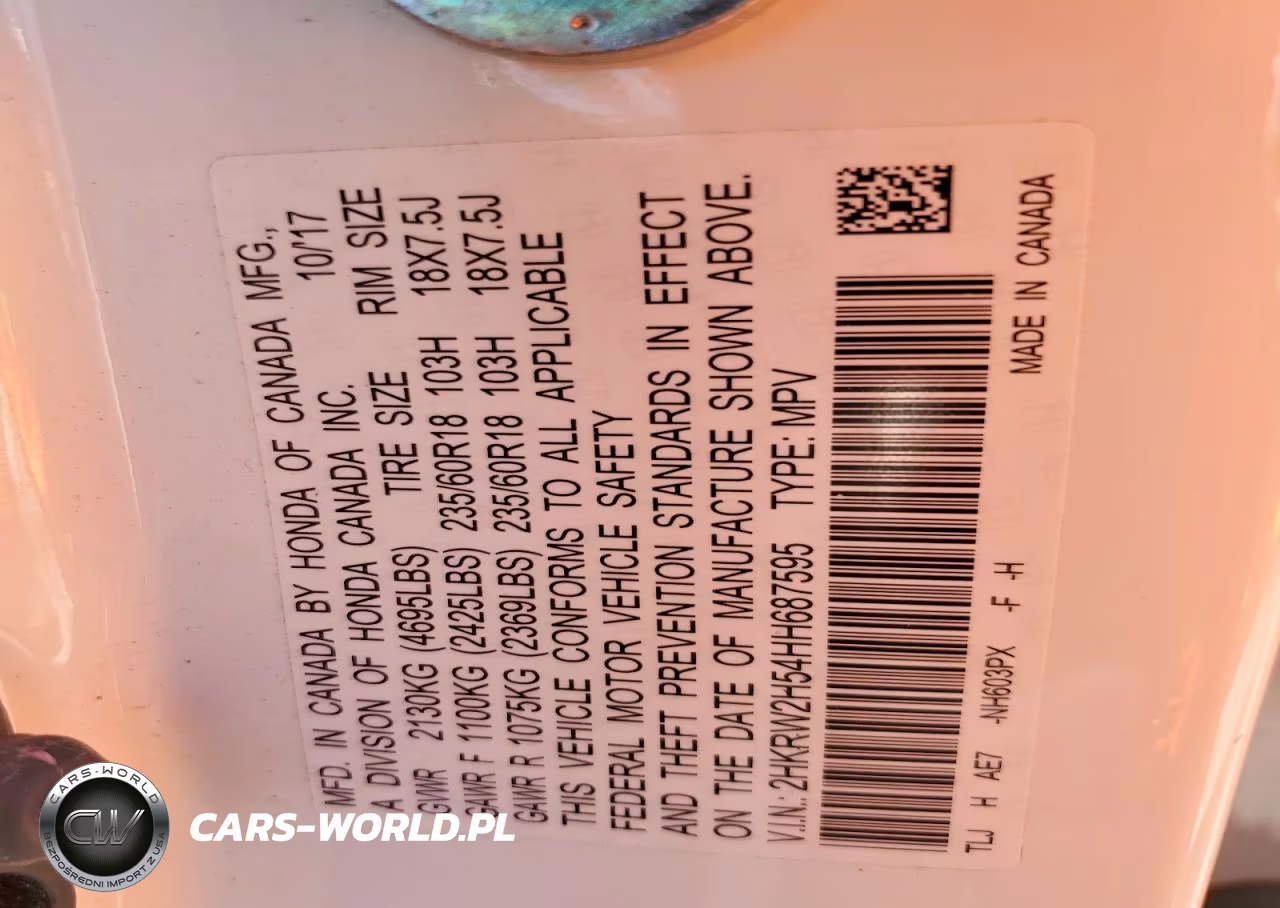 2017 Honda Cr-V Ex VIN:2HKRW2H54HH687595 - 13