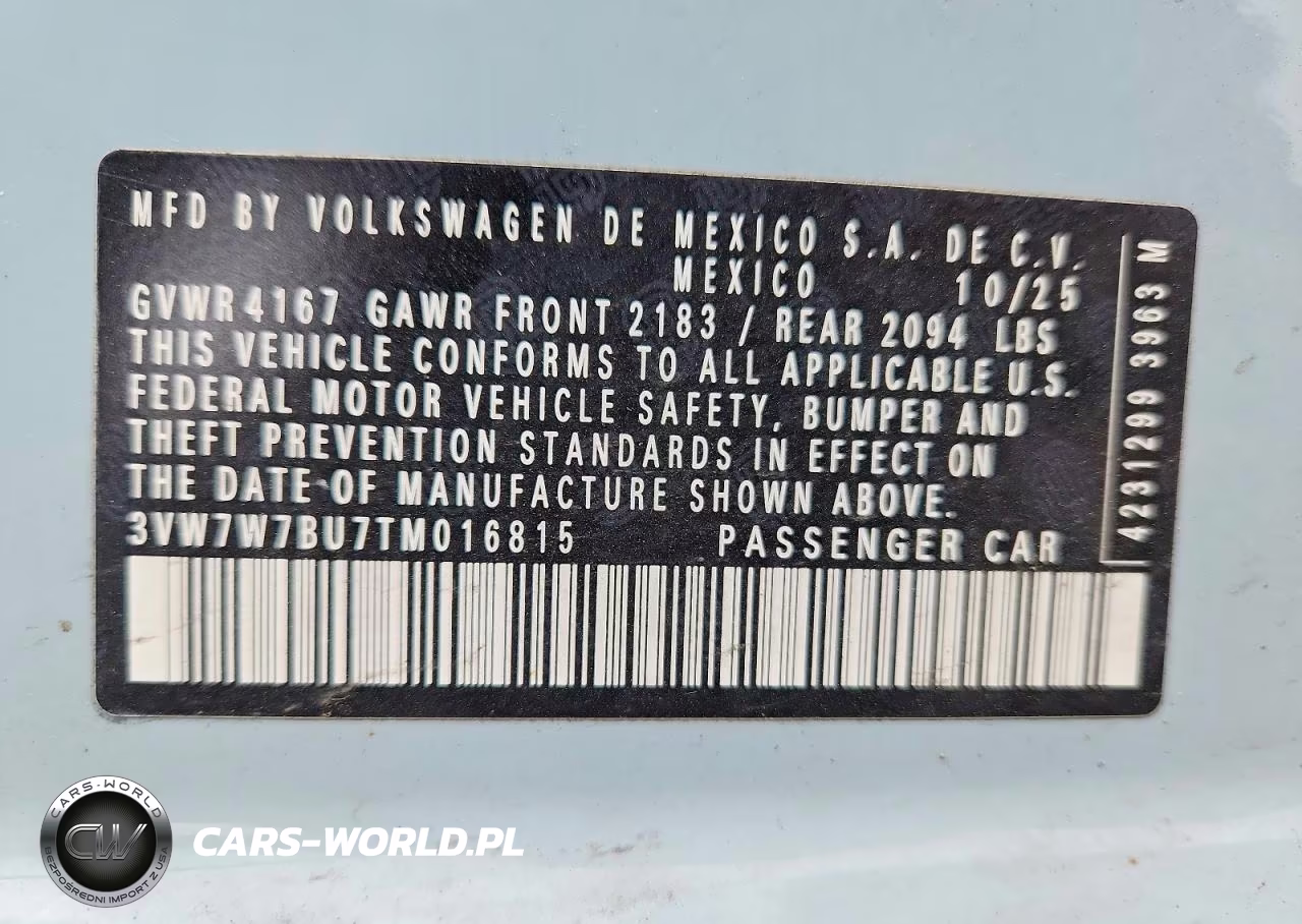 2026 Volkswagen Jetta Se VIN:3VW7W7BU7TM016815 - 12