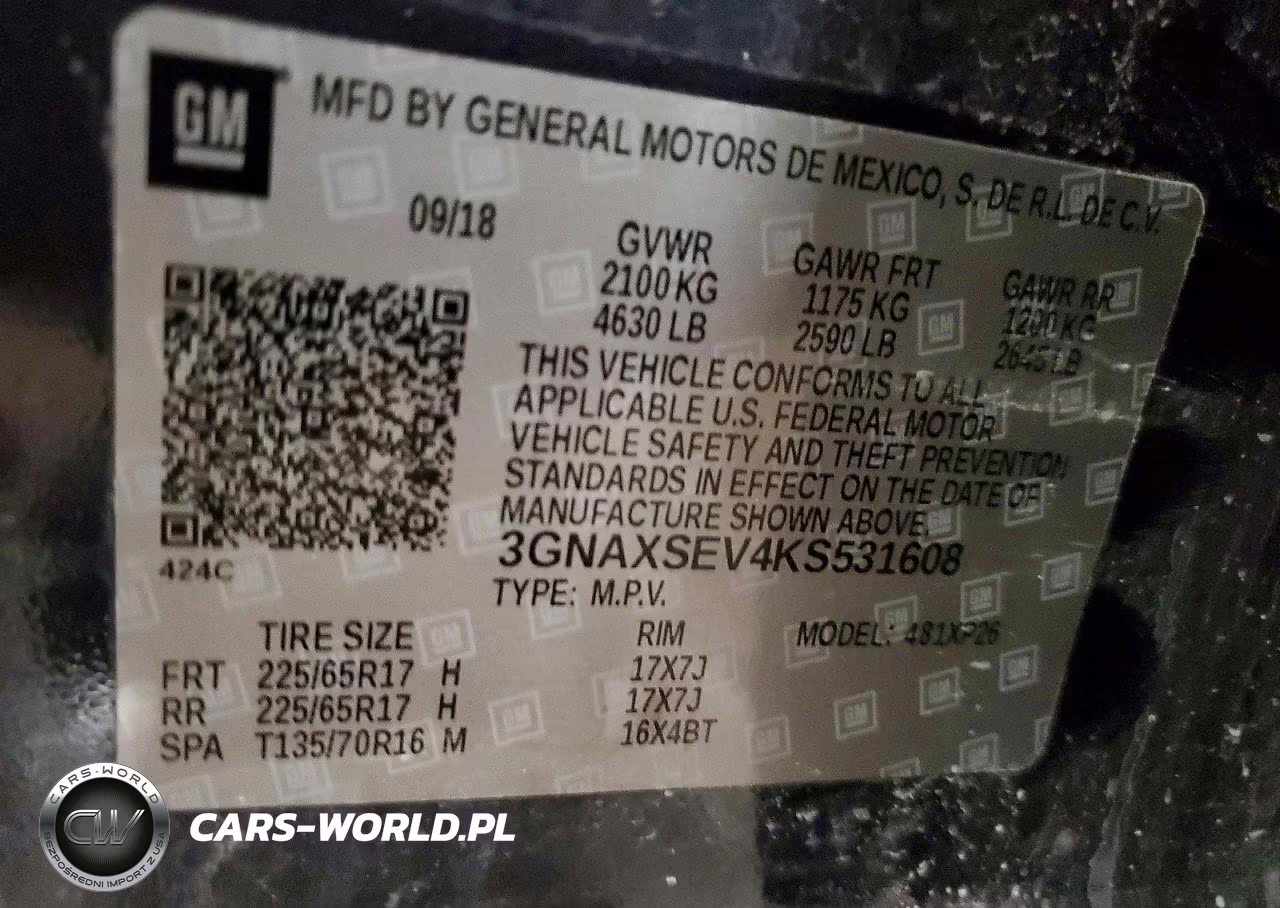 2019 Chevrolet Equinox Ls VIN:3GNAXSEV4KS531608 - 14