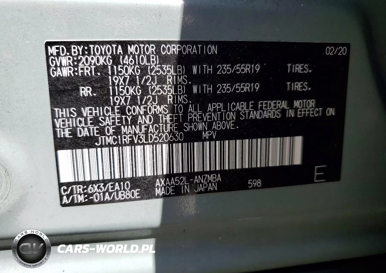 2020 Toyota Rav4 Xle Premium VIN:JTMC1RFV3LD520630 - 12