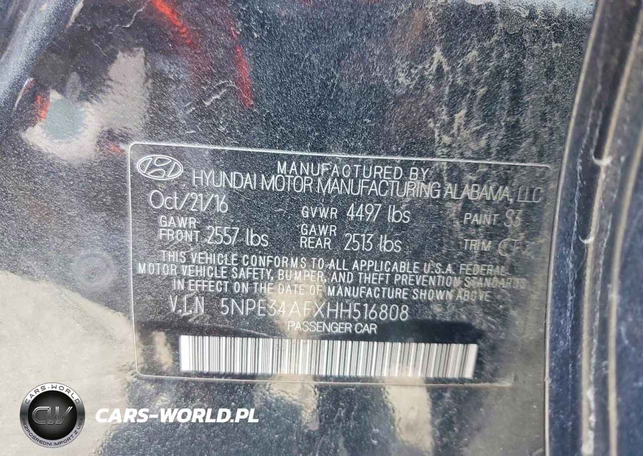 2017 Hyundai Sonata Sport VIN:5NPE34AFXHH516808 - 12