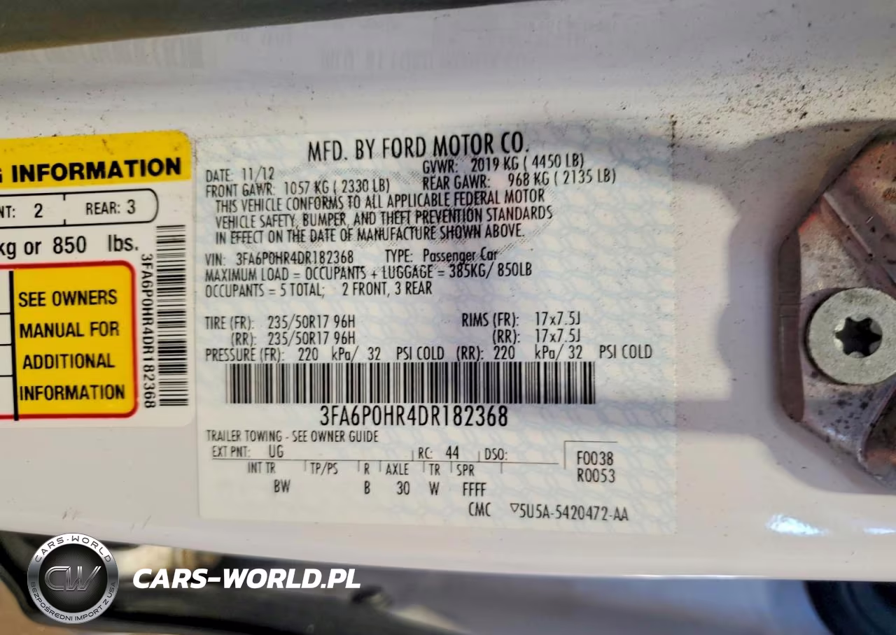 2013 Ford Fusion Se VIN:3FA6P0HR4DR182368 - 13
