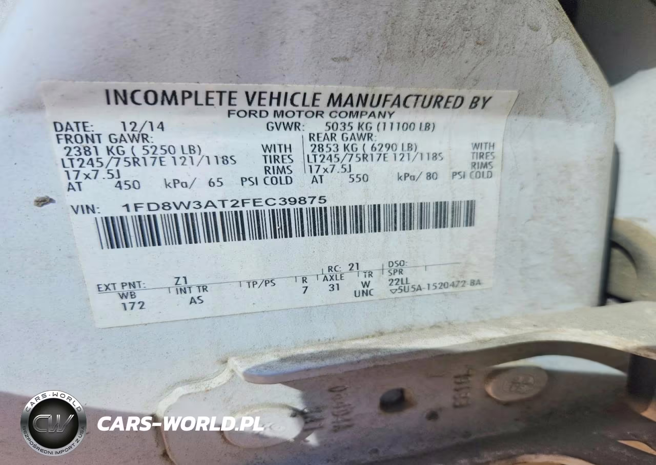 2015 Ford F350 Super Duty VIN:1FD8W3AT2FEC39875 - 10