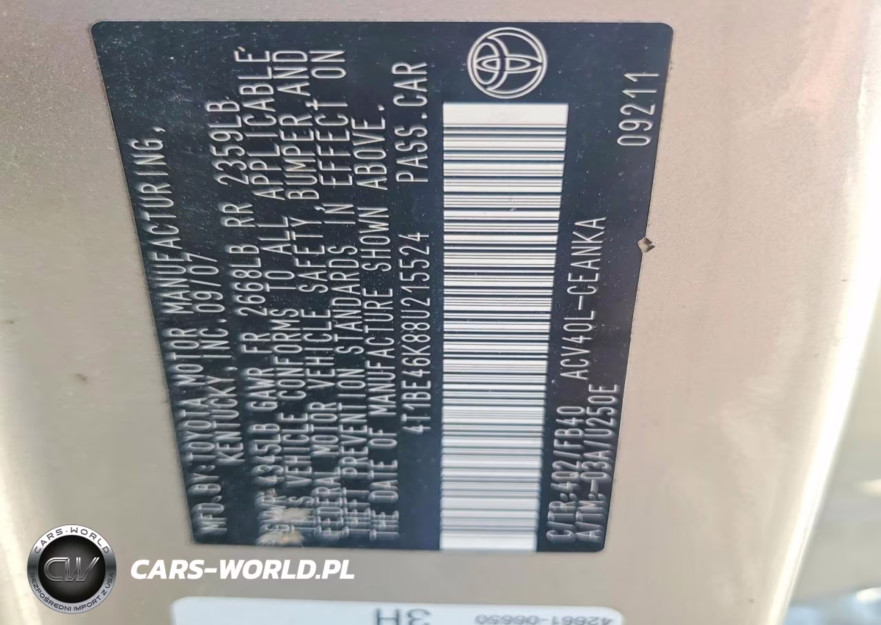 2008 Toyota Camry Le VIN:4T1BE46K88U215524 - 12