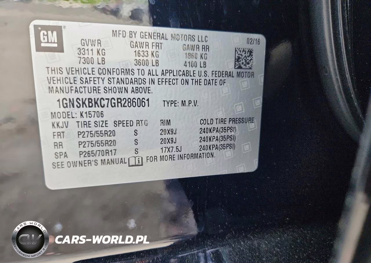 2016 Chevrolet Tahoe K1500 Lt VIN:1GNSKBKC7GR286061 - 13